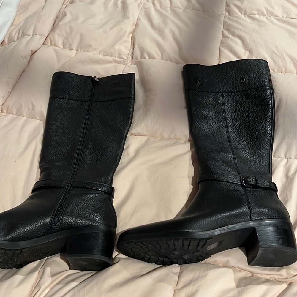 Coach Textured Leather Tall Boots